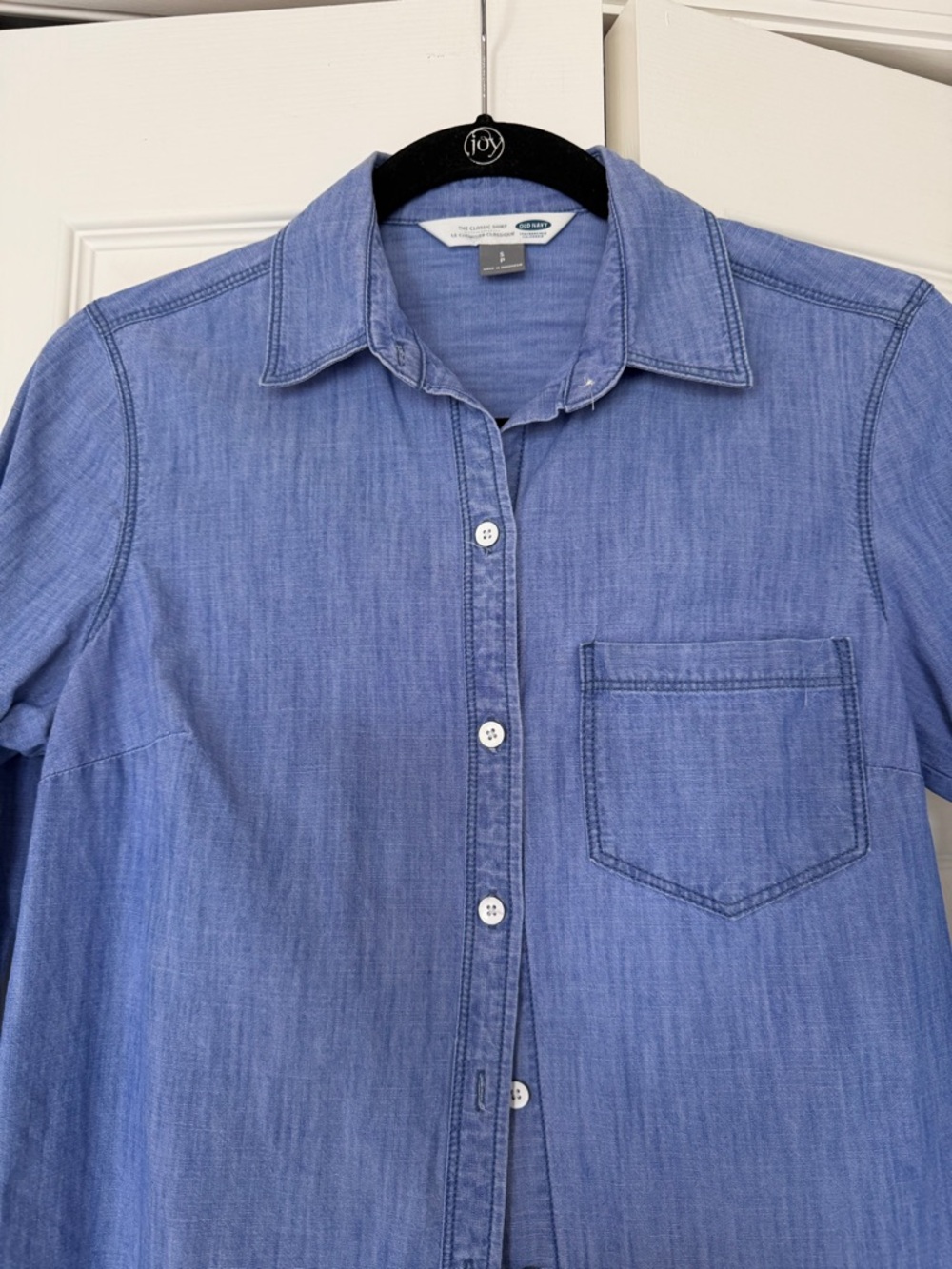 Light Blue Denim Button-Up Shirt - Size S - Picture 2 of 4